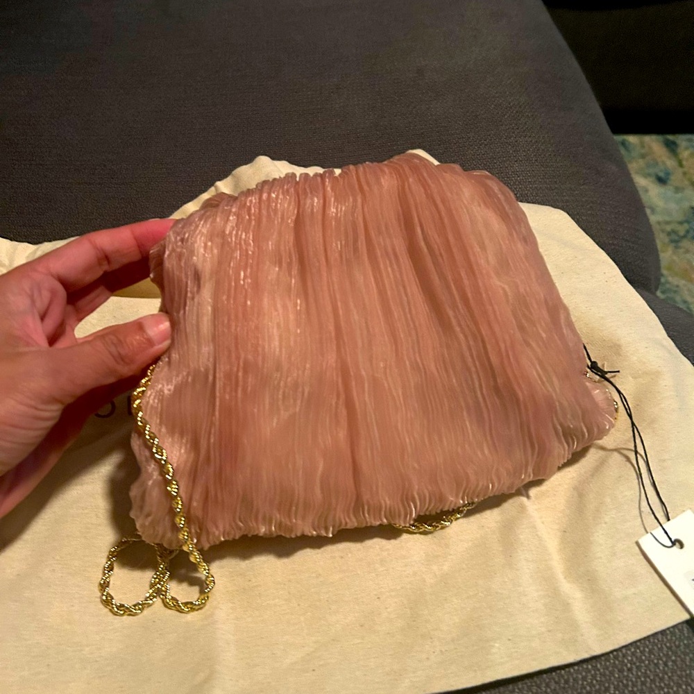 Loeffler Randall Bailey pleated blush clutch- New with tags, never used